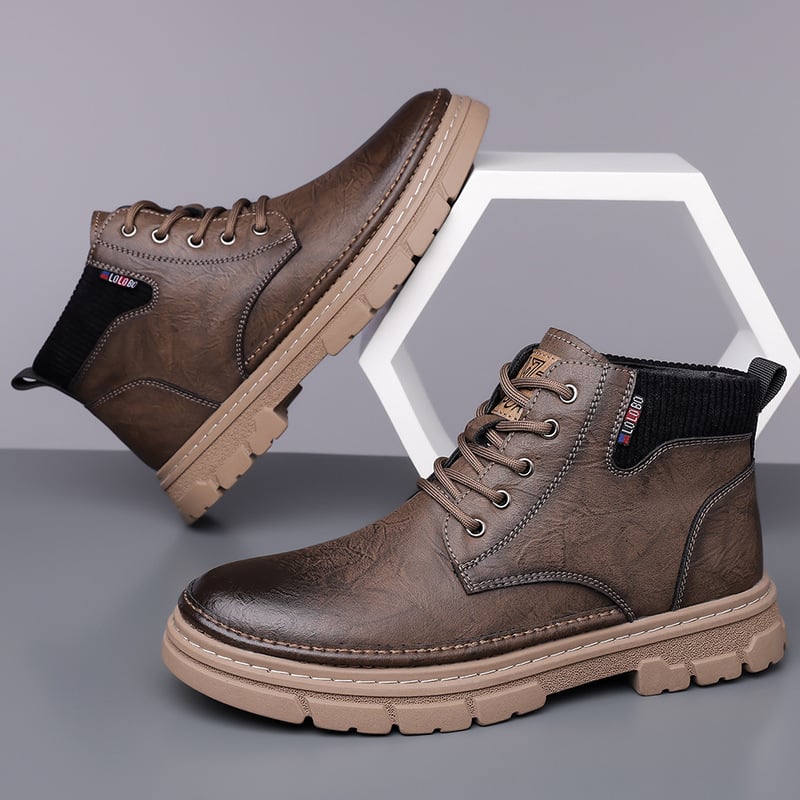 Cizme Martin pentru iarnă — partea superioară PU, talpă de cauciuc, căptușeală din pluș