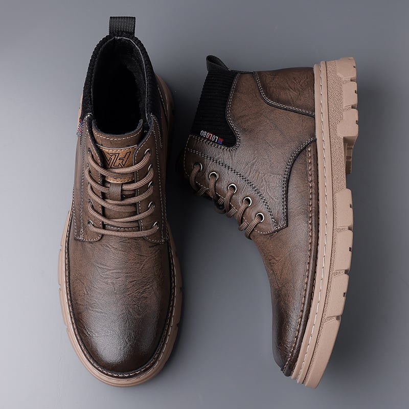 Cizme Martin pentru iarnă — partea superioară PU, talpă de cauciuc, căptușeală din pluș