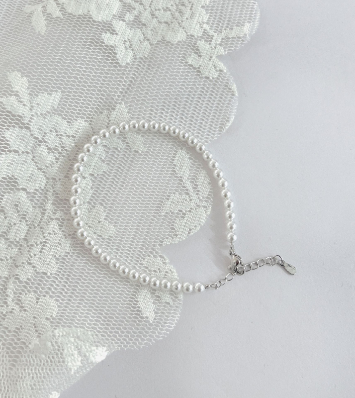 Női egy gyöngy karkötő, réz bevonattal elektroplatinált, koreai stílus, 2023 nyár, friss és édes