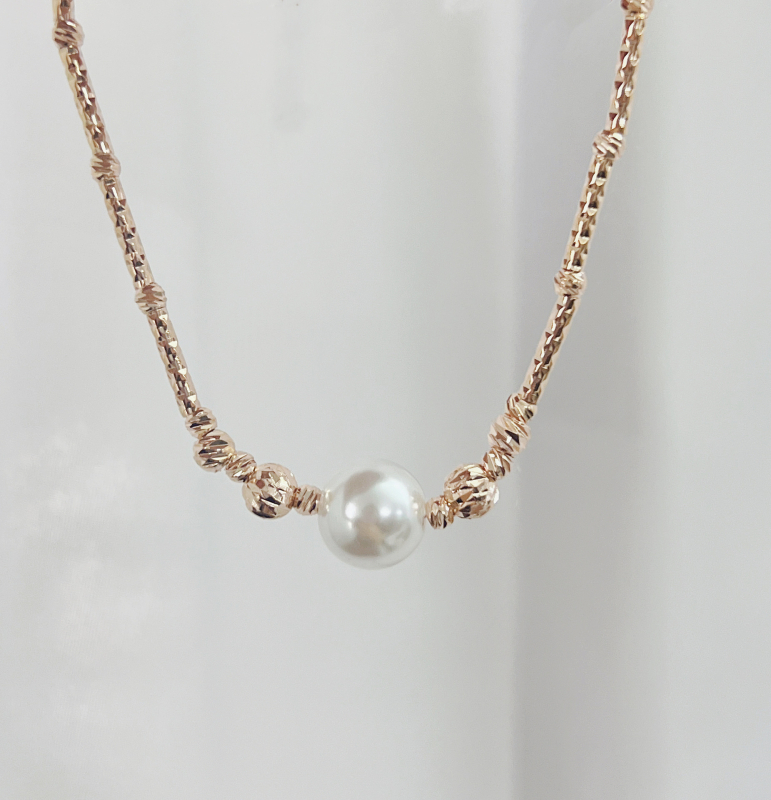 Női egy gyöngy karkötő, réz bevonattal elektroplatinált, koreai stílus, 2023 nyár, friss és édes