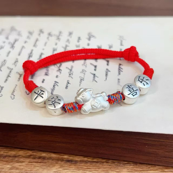 Kézzel készített 990 ezüst karkötő a Ló zodiákusával pároknak – évfordulós ajándék