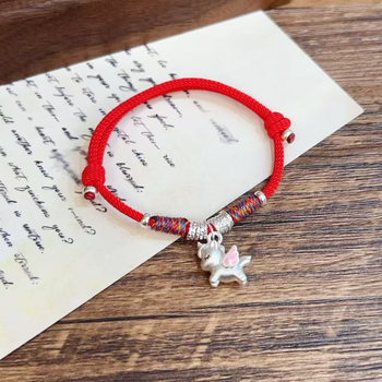 Kézzel készített 990 ezüst karkötő a Ló zodiákusával pároknak – évfordulós ajándék