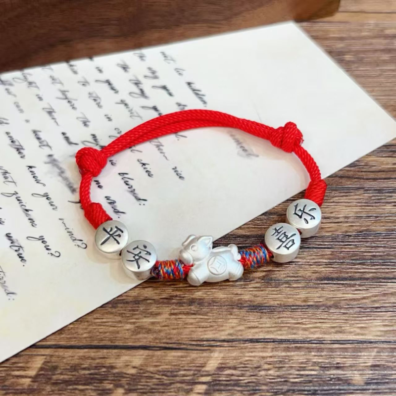 Kézzel készített 990 ezüst karkötő a Ló zodiákusával pároknak – évfordulós ajándék