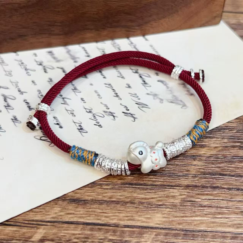 Kézzel készített 990 ezüst karkötő a Ló zodiákusával pároknak – évfordulós ajándék