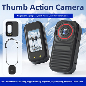 Mágneses hüvelykujj kamera sportokra - 1080P, 3 órás akkumulátor, WiFi, ciklikus felvétel, 12MP