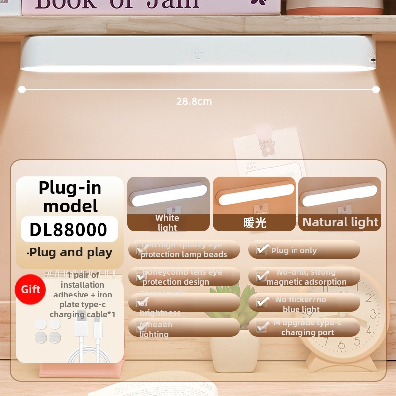 Yanoming LED irodai asztali lámpa óra funkcióval – érintéses vezérlés, beépített lítium akkumulátor, feszültség ≤36V, intelligens vezérlés