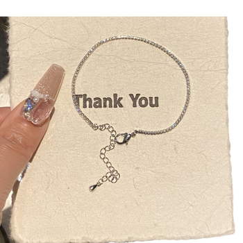 Titániumacél karkötő cirkóniákkal, elektroplattált, női eredeti dizájn