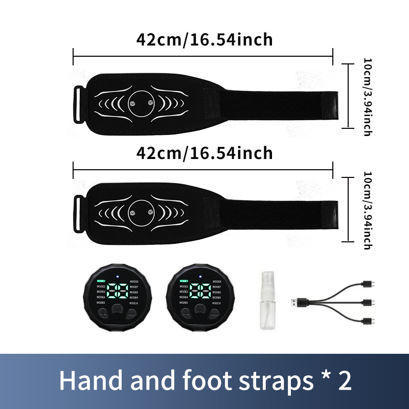 Minogi W5 összecsukható EMS masszázs fitness készülék szilikon pulzáló övvel, hasra, karokra és lábakra, súly 0,43 kg