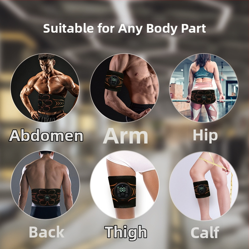 Minogi W5 skladacie EMS masážne fitness zariadenie s silikónovou pulznou páskou pre brucho, ramená a nohy, hmotnosť 0,43 kg