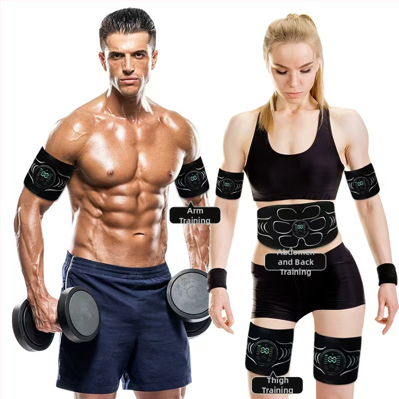 Minogi W5 skladacie EMS masážne fitness zariadenie s silikónovou pulznou páskou pre brucho, ramená a nohy, hmotnosť 0,43 kg