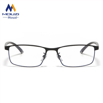 Olvasó szemüveg négyszögletes teljes kerettel, lencsék gyantából, fotokróm, multifokos, anti-kék fény védelem, közeli és távoli látáshoz