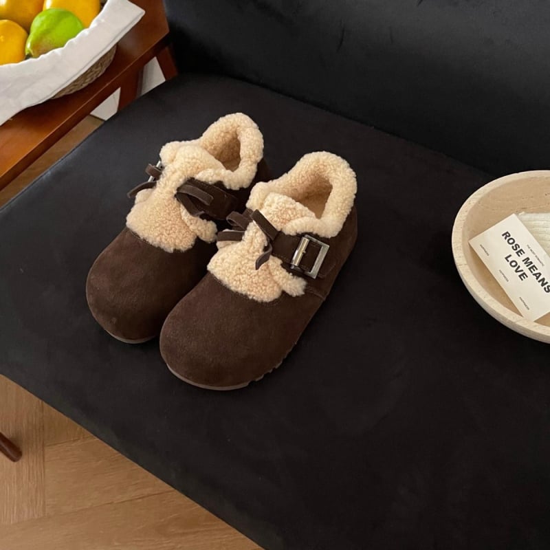 Téli csizma Teddy szőrrel - Tehénbőr felsőrésszel, EVA talp, rövid szár, fűző nélkül