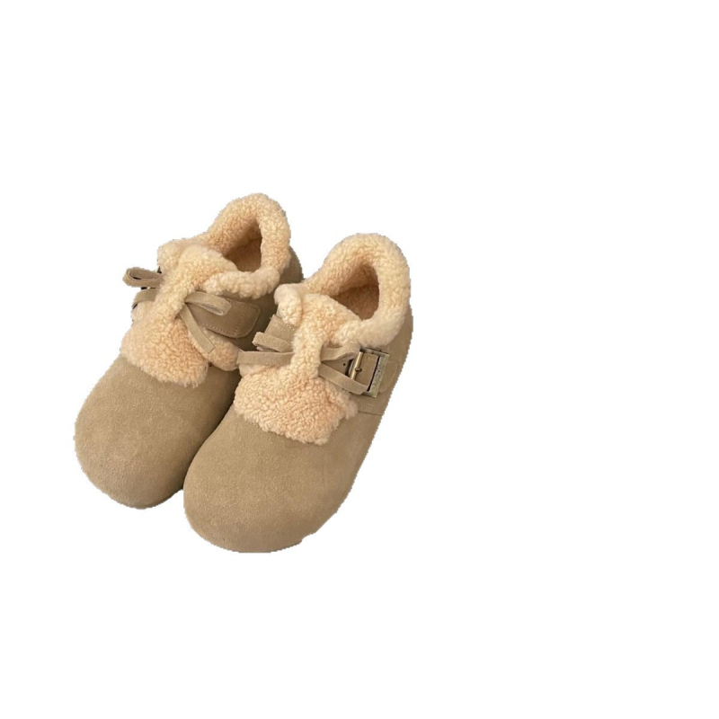 Téli csizma Teddy szőrrel - Tehénbőr felsőrésszel, EVA talp, rövid szár, fűző nélkül