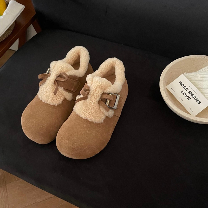 Téli csizma Teddy szőrrel - Tehénbőr felsőrésszel, EVA talp, rövid szár, fűző nélkül