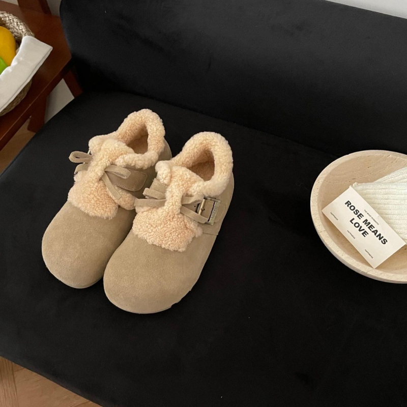 Téli csizma Teddy szőrrel - Tehénbőr felsőrésszel, EVA talp, rövid szár, fűző nélkül