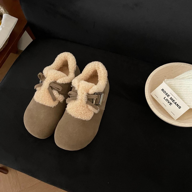 Téli csizma Teddy szőrrel - Tehénbőr felsőrésszel, EVA talp, rövid szár, fűző nélkül