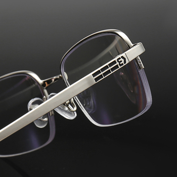 Olvasó szemüveg – anti-kék fény védelem, anti-sugárzás, multifokális lencsék, félkeretes fém keret (gyanta lencsék)