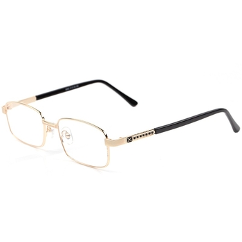 Olvasószemüveg, fém teljes keret, természetes anyagú lencsék, geometriai dizájn, modell 8016