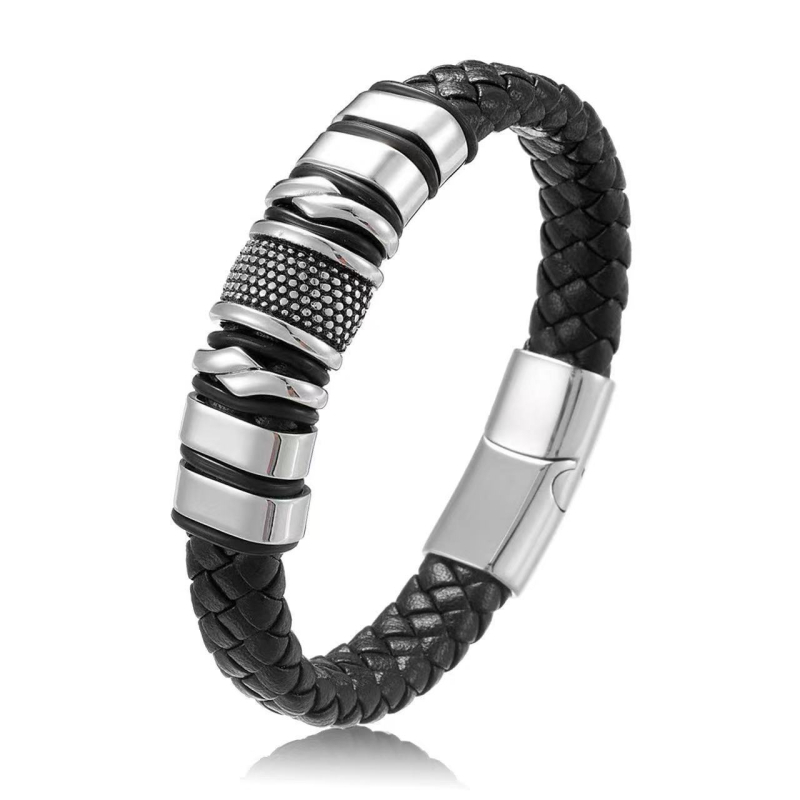 Geometriai cinkötvözet karkötő, elektroplatált, uniszex, pár-stílusú hip-hop, modell LB1349