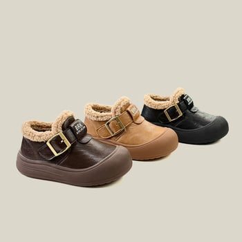 Детски снежни ботуши, корейски стил, нисък ток; за деца 4–16 г; горен материал: супер влакна; подметка: гума; закопчаване: велкро