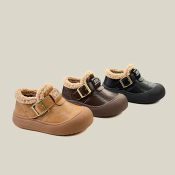 Детски снежни ботуши, корейски стил, нисък ток; за деца 4–16 г; горен материал: супер влакна; подметка: гума; закопчаване: велкро