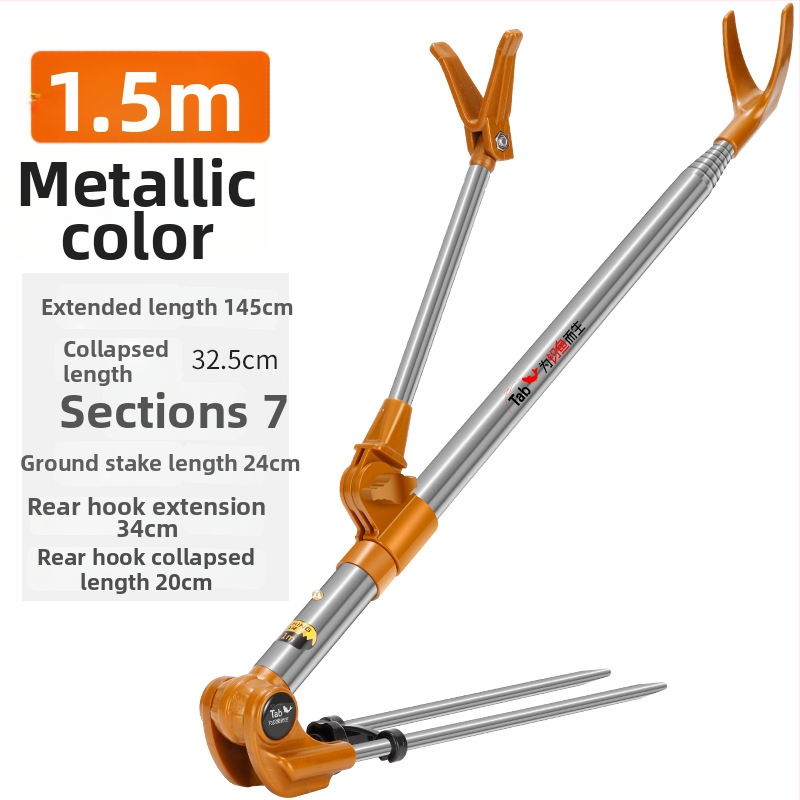 Držiak na rybárske prúty z nerezovej ocele s otočením v rôznych smeroch a skladacím dizajnom