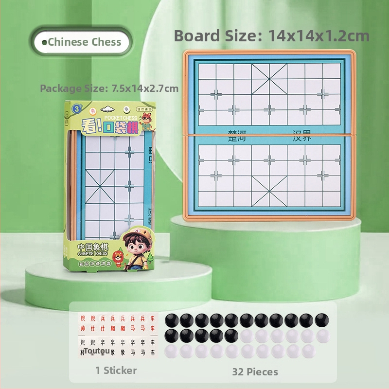 Mini tárolós asztali puzzle játék készlet: sakk, Flying Chess és Go – műanyag oktatási játék gyermekeknek, szülő-gyermek interakció