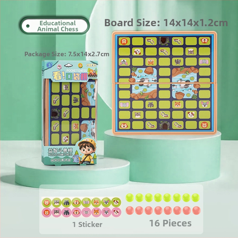 Mini tárolós asztali puzzle játék készlet: sakk, Flying Chess és Go – műanyag oktatási játék gyermekeknek, szülő-gyermek interakció