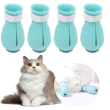 Szilikon macska cipők a karmok védelmére és a tappancsok ápolására, fürdető lábbelik (Anyag: Szilikon; Stílus: Szabadidő; Alkalmazási cél: Általános; Termékkategória: Cipők)