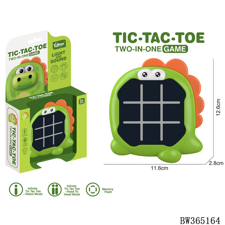 Kétszemélyes elektronikus Tic-Tac-Toe memória társasjáték, műanyagból, 4–14 éveseknek