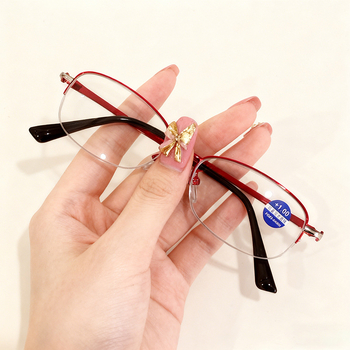 Olvasószemüveg kékfény elleni védelemmel, fém keret, vintage irodalmi retro stílus, kerek arc formájához illeszkedik