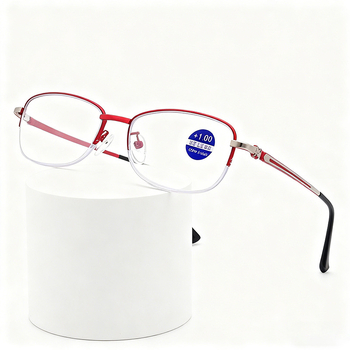 Olvasószemüveg kékfény elleni védelemmel, fém keret, vintage irodalmi retro stílus, kerek arc formájához illeszkedik