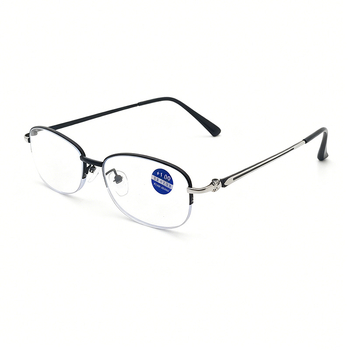 Olvasószemüveg kékfény elleni védelemmel, fém keret, vintage irodalmi retro stílus, kerek arc formájához illeszkedik