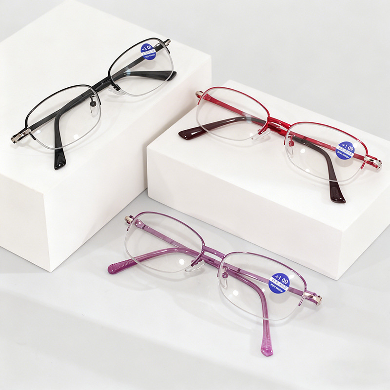 Olvasószemüveg kékfény elleni védelemmel, fém keret, vintage irodalmi retro stílus, kerek arc formájához illeszkedik