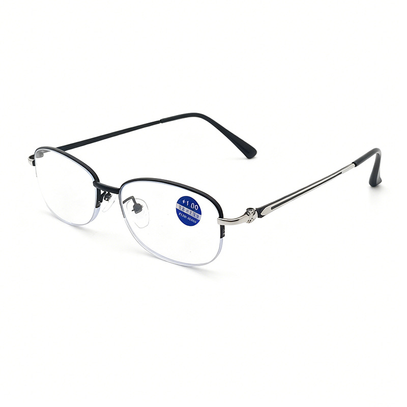 Olvasószemüveg kékfény elleni védelemmel, fém keret, vintage irodalmi retro stílus, kerek arc formájához illeszkedik
