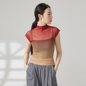 Női etno-tánc felső, hálóanyag, 95% poliészter, egész éves viselet, alkalmas latin és etno táncokra