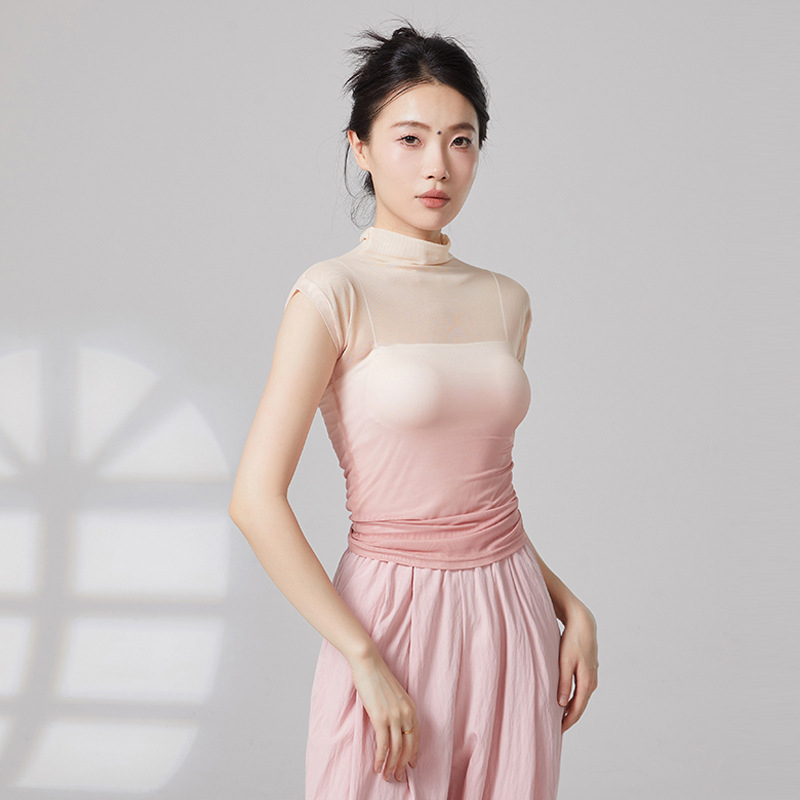 Női etno-tánc felső, hálóanyag, 95% poliészter, egész éves viselet, alkalmas latin és etno táncokra