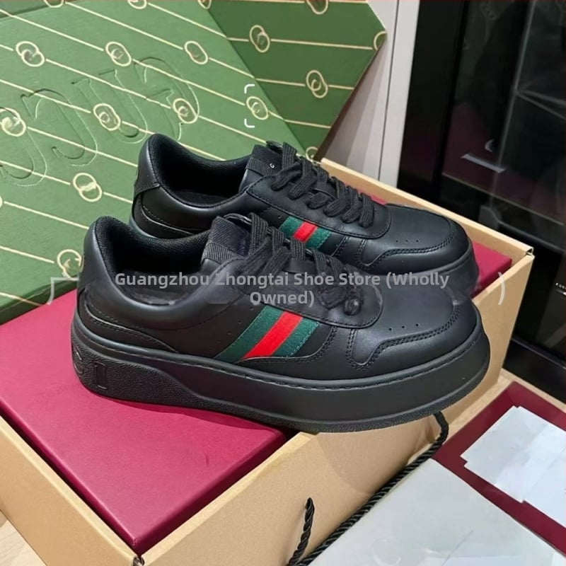 G Home ретро кецове за мъже и жени, унисекс, Горна част: телешка кожа + изкуствена кожа + плат, Дебела пета за повдигане, Шнуровка, Подметка от гума