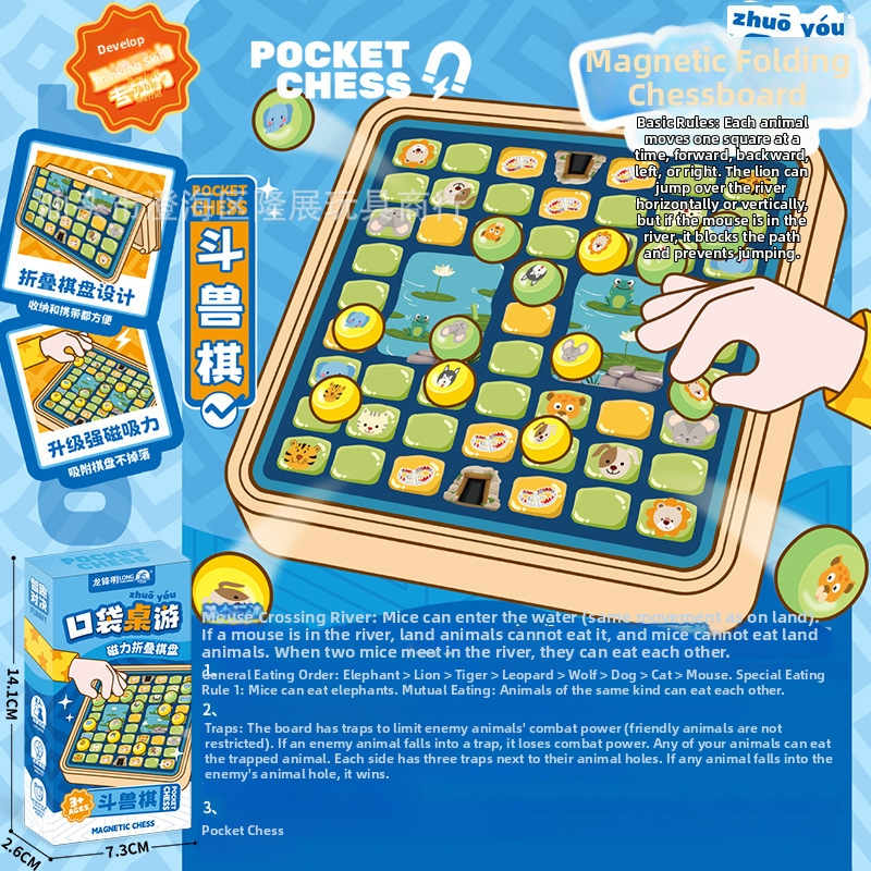 Mágneses zsebasztali játék: Ludo és Gomoku, műanyag, összecsukható és hordozható, oktató játék család számára