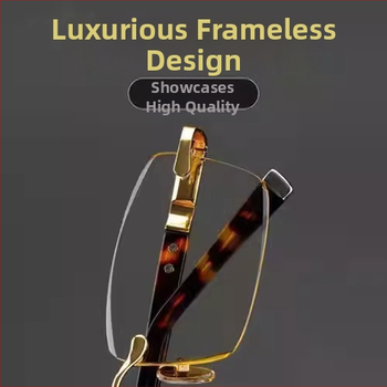 Szemüveg olvasáshoz keret nélküli kivitel, PCS lencsék, anti-kék fény, retro stílus, HENGLI