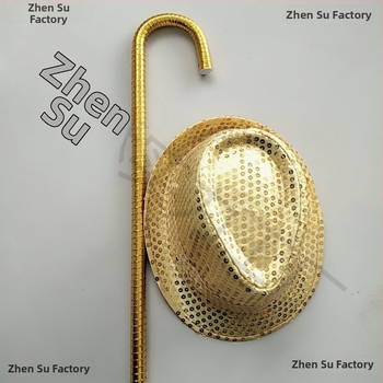 Set tanečnej palice s flitrami a klobúkom – dospelí; hmotnosť 1,0 kg; materiál: iný