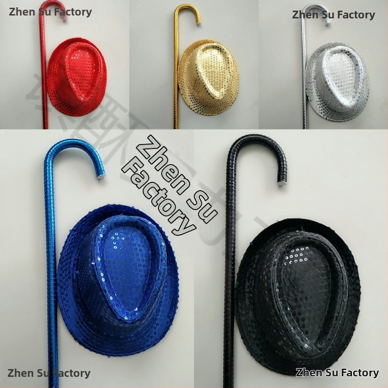 Set tanečnej palice s flitrami a klobúkom – dospelí; hmotnosť 1,0 kg; materiál: iný