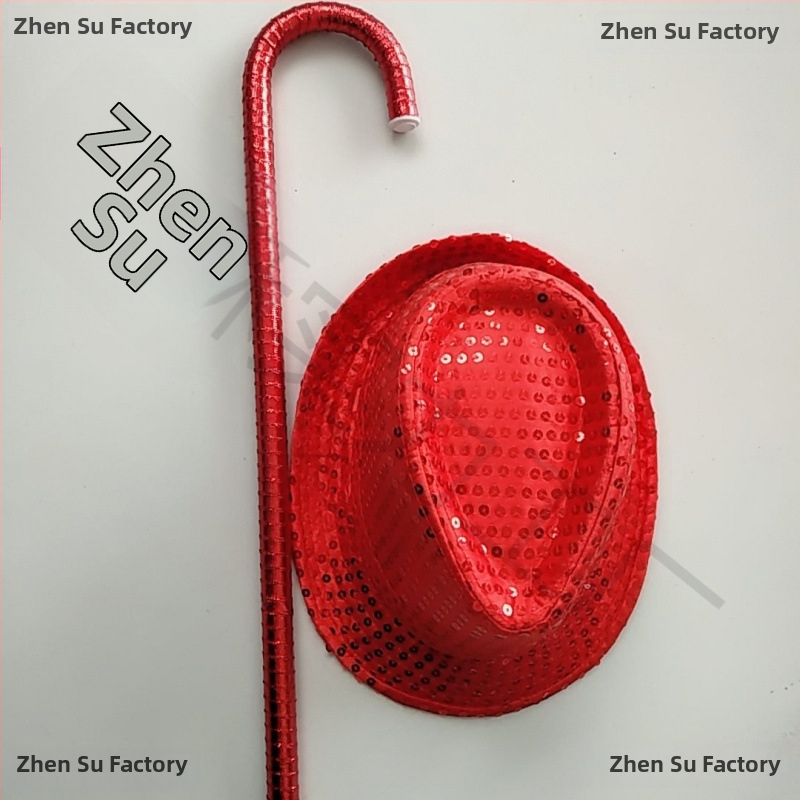 Set tanečnej palice s flitrami a klobúkom – dospelí; hmotnosť 1,0 kg; materiál: iný