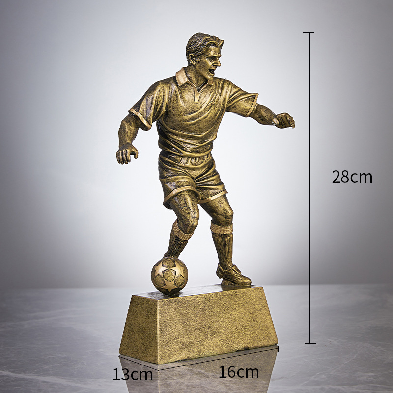 Gyanta szobor futball- és kosárlabda figurákkal, irodai asztali dekorációhoz, modern minimalist stílus