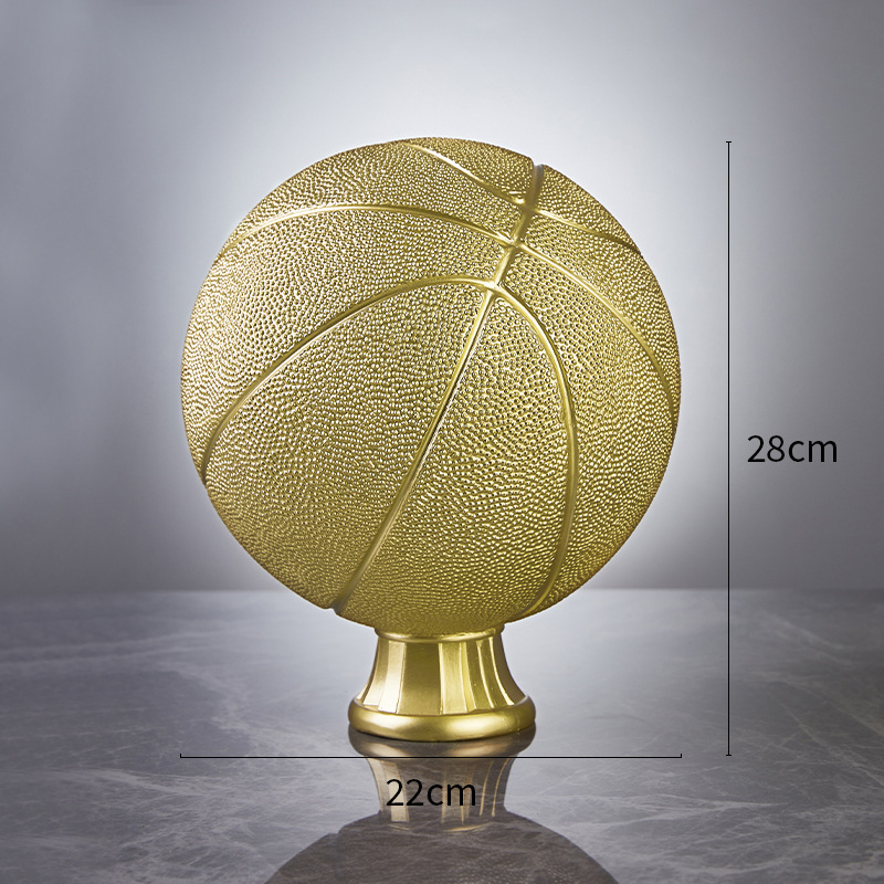 Gyanta szobor futball- és kosárlabda figurákkal, irodai asztali dekorációhoz, modern minimalist stílus