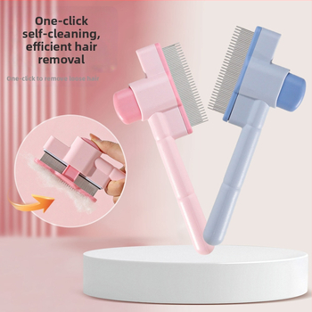 Macskaszőr ápoló fésű – masszázs, bolha eltávolítás, öntisztító, kifésülés és csomómentesítés, hosszú szőrű macskáknak (ABS, márka Pipi tao)