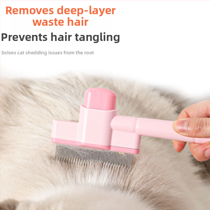 Macskaszőr ápoló fésű – masszázs, bolha eltávolítás, öntisztító, kifésülés és csomómentesítés, hosszú szőrű macskáknak (ABS, márka Pipi tao)