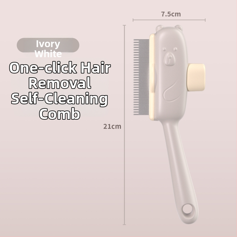 Macskaszőr ápoló fésű – masszázs, bolha eltávolítás, öntisztító, kifésülés és csomómentesítés, hosszú szőrű macskáknak (ABS, márka Pipi tao)