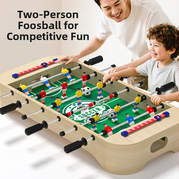 Fából készült asztali foci játék – Szülő-gyermek interaktív játék, 4–6 éveseknek