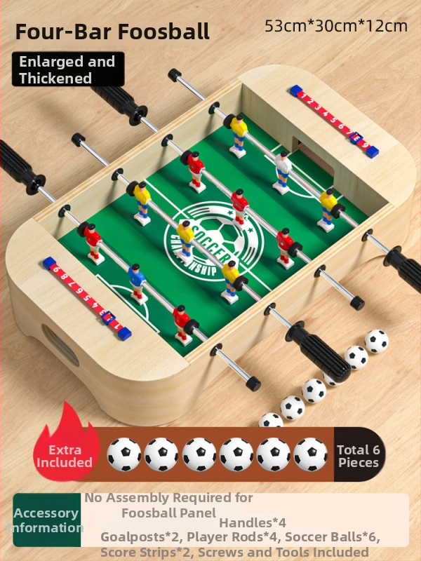 Fából készült asztali foci játék – Szülő-gyermek interaktív játék, 4–6 éveseknek